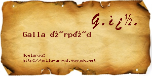 Galla Árpád névjegykártya