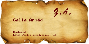 Galla Árpád névjegykártya